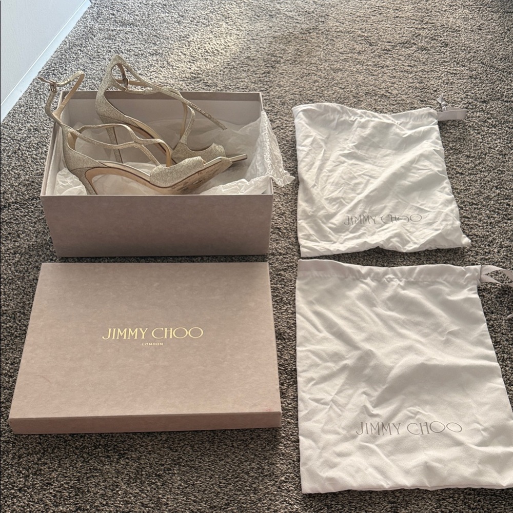Jimmy Choo Glittering Gold Sandals